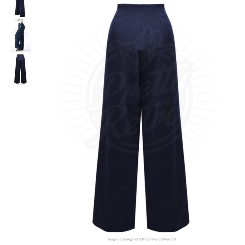*last chance-consigning soon* Nwt Pretty Retro Swing Trousers in Navy - Picture 5 of 9